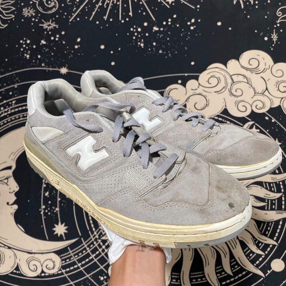 New Balance 550 BB550VNB Athletic Shoes Men's 11D Gray Suede Gym Training Sports